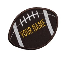 Custom Personalized Text Football Embroidered Applique Iron On Patch 4" x 3"
