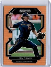 2022 Prizm Draft Picks Orange Refractor Liam Simon 19/50 (B24) Giants