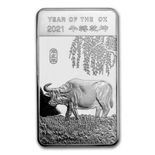 1/2 oz. Silver Bar - APMEX (2021 Year of the Ox) - SKU#229051 (Sealed)