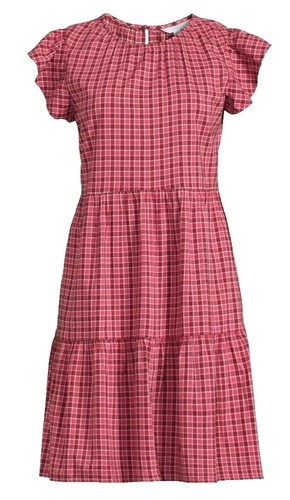 Loft Dress Womens 2 Blue Green Plaid Shift Short Sleeve Lined No Belt | eBay