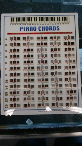 Piano Chord Chart Note Tastiera Portatile Migliori Diagrammi Principianti 8,5 x 11 2523 - Foto 1 di 3