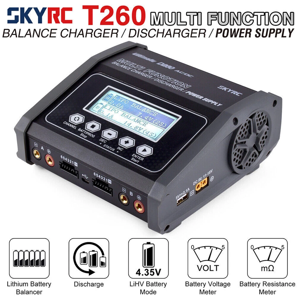 SKYRC D260 Lipo Battery Balance Charger Discharger AC/DC 1S-6S NiMH/NiCd/LiFe - Image 3 of 4