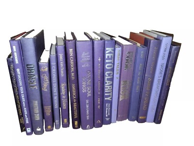 Lot of 6 Hardcover PURPLE Shades VIOLET Mix Books for Staging Prop