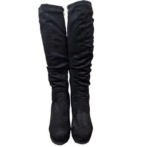 Anna Field Wide Fit Black Wedge Boots UK 6 / EU 39 / US 8 - Picture 2 of 7