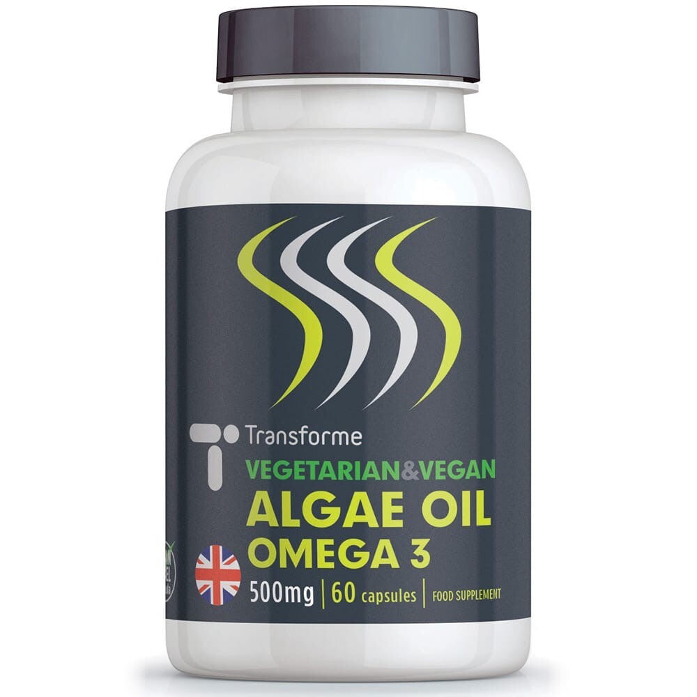 Algae Oil Omega 3 500mg - 60 Capsules - Vegetarian and Vegan - Transforme UK