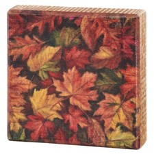Fall Leaves Block Sign