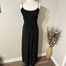 NWT Lauren Ralph Lauren Dress Women Maxi Ruched Neck Spaghetti Straps Stretch 6