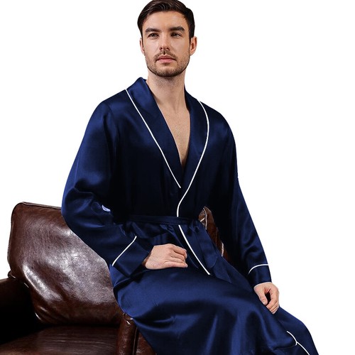 Herren Seide Satin superweiche Robe - 5 TAGE VERSAND USA - Verkäufer - SCHNELLER VERSAND!!!! - Bild 10 von 30