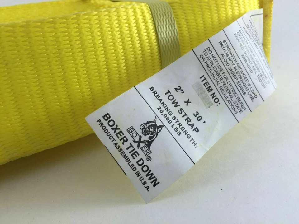 2 correas de remolque Boxer de alta resistencia, 2 pulgadas x 30 pies, 20.000 lb. Clasificación, #98230R-USA! Foto 2 de 3
