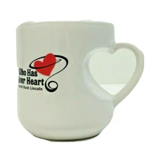 Coffee Mug Sarah Bush Lincoln Heart Heart Shaped Handle Tea Chocolate Hospital