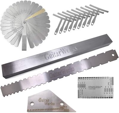 14 Pieces Guitar Luthier Tools Set Radius Gauge Neck Straight Edge... 