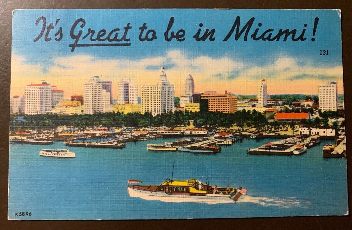 Postcard - It's Great to be in Miami! - Miami, Florida