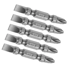 5Pcs 1/4 Inch Hex Shank PH2/SL6 Magnetic Double Ended Screwdriver Bits