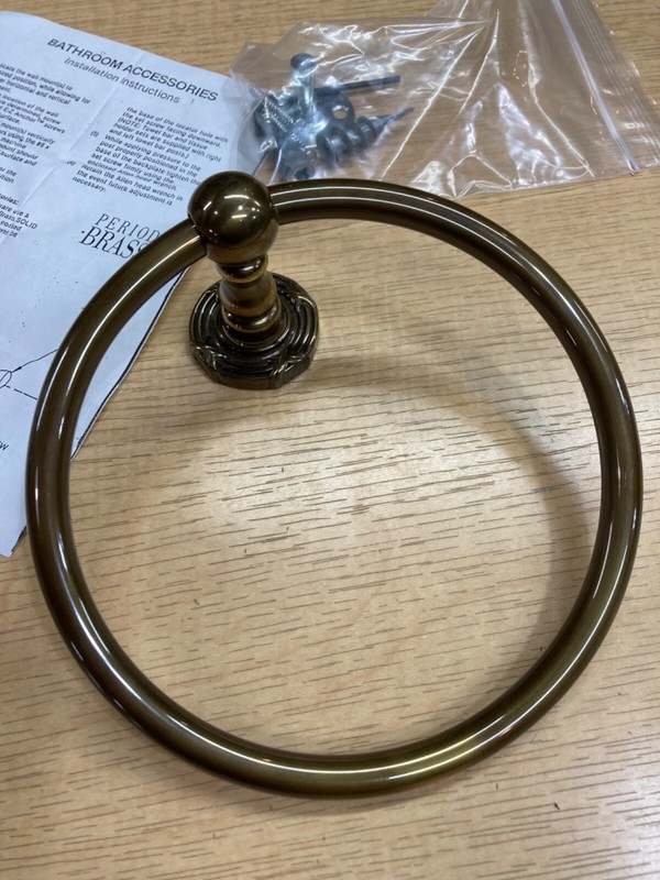 NEW Solid Brass Antique Finish 6-1/2" Towel Ring