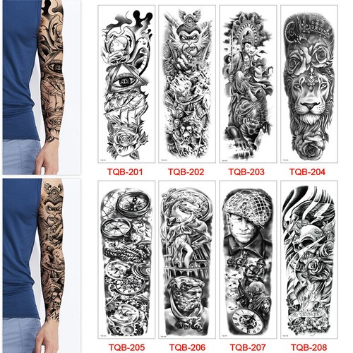 Temporäre Vollarm-Tattoo-Aufkleber Wasserdicht Großes Fake-Tattoo ∧ - Bild 7 von 29