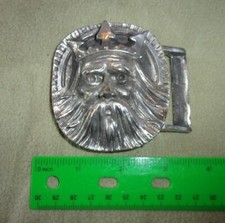 NYW Genuine Pewter Belt Buckle God face Poseidon or Zeus man with Crown king