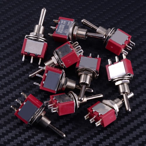 10pcs Red 3 Pin 3 Position (ON)-OFF-(ON) SPDT Micro Mini Momentary ...