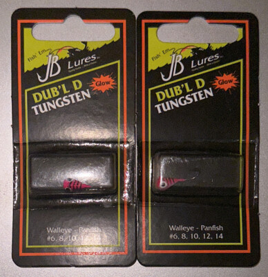 2 Packs JB Lures Dub L D Tungsten Ice Fishing Jigs #10 Pink Glow