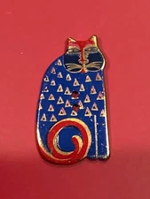 7381 - Kitty Button, BM: "Laurel Burch Made By DILL," CPE Enamel, Paint DF
