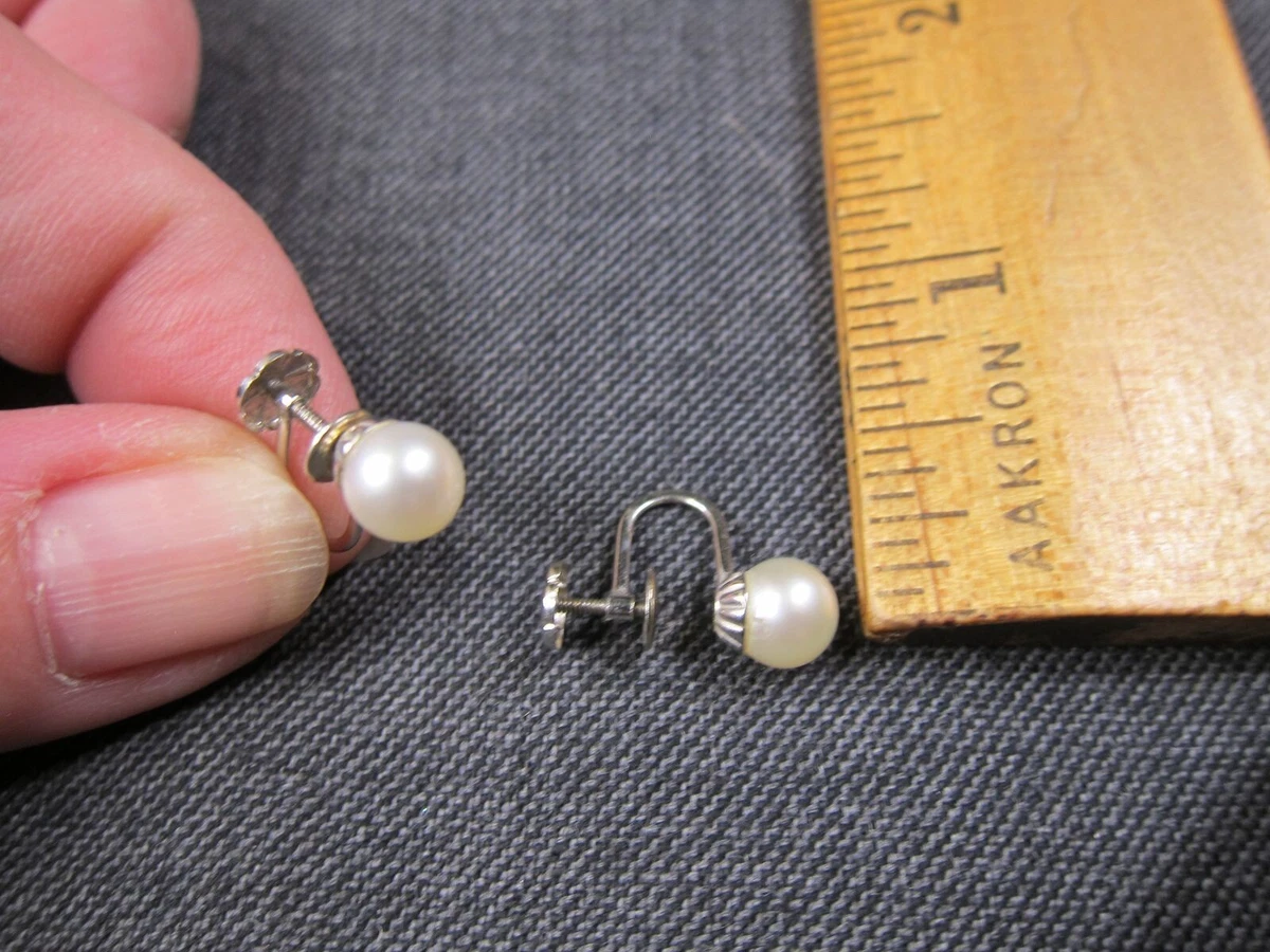 Real pearl earrings 2024 with screw backs