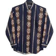 VTG Chaps Ralph Lauren Mens M Southwestern Aztec Geometric Button Down Shirt
