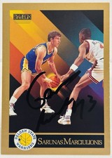 100% Guaranteed Authentic Sarunas Marciulionis Signed 1990 Skybox Rookie Auto