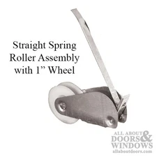 Straight Spring Tension Roller Assembly 1" Nylon Wheel Concave 2-Pack