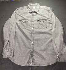 Levi's Men's Denim Pearl Snap Button Western Shirt Long Sleeve Button Pockets