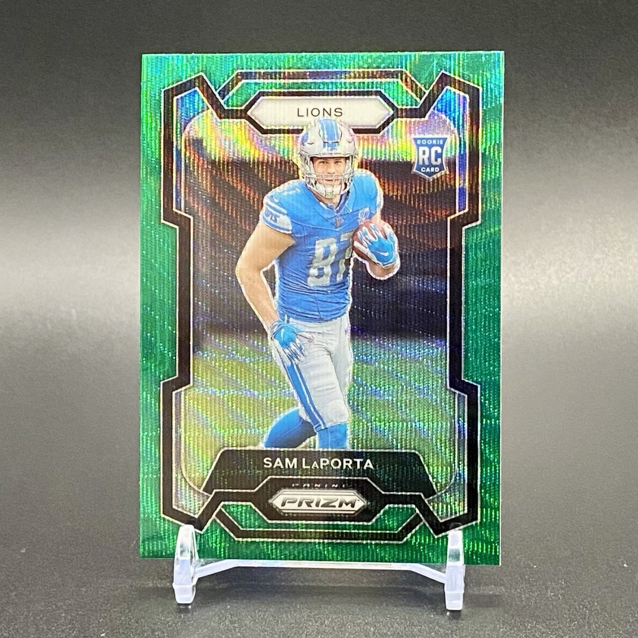 2023 Panini Prizm #332 Sam LaPorta - Green Wave Prizm RC