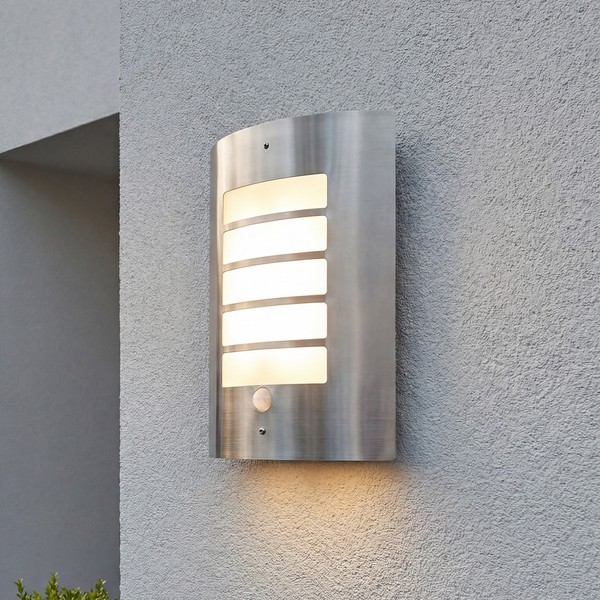 Wandlampe AußEn Edelstahl E27 IP44 Mit Bewegungsmelder Eingang Haus AußEnleuchte-image