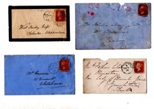 c1870 QV 1d Red PL Calne London Duplex Jersey Dartford Chippenham Rear