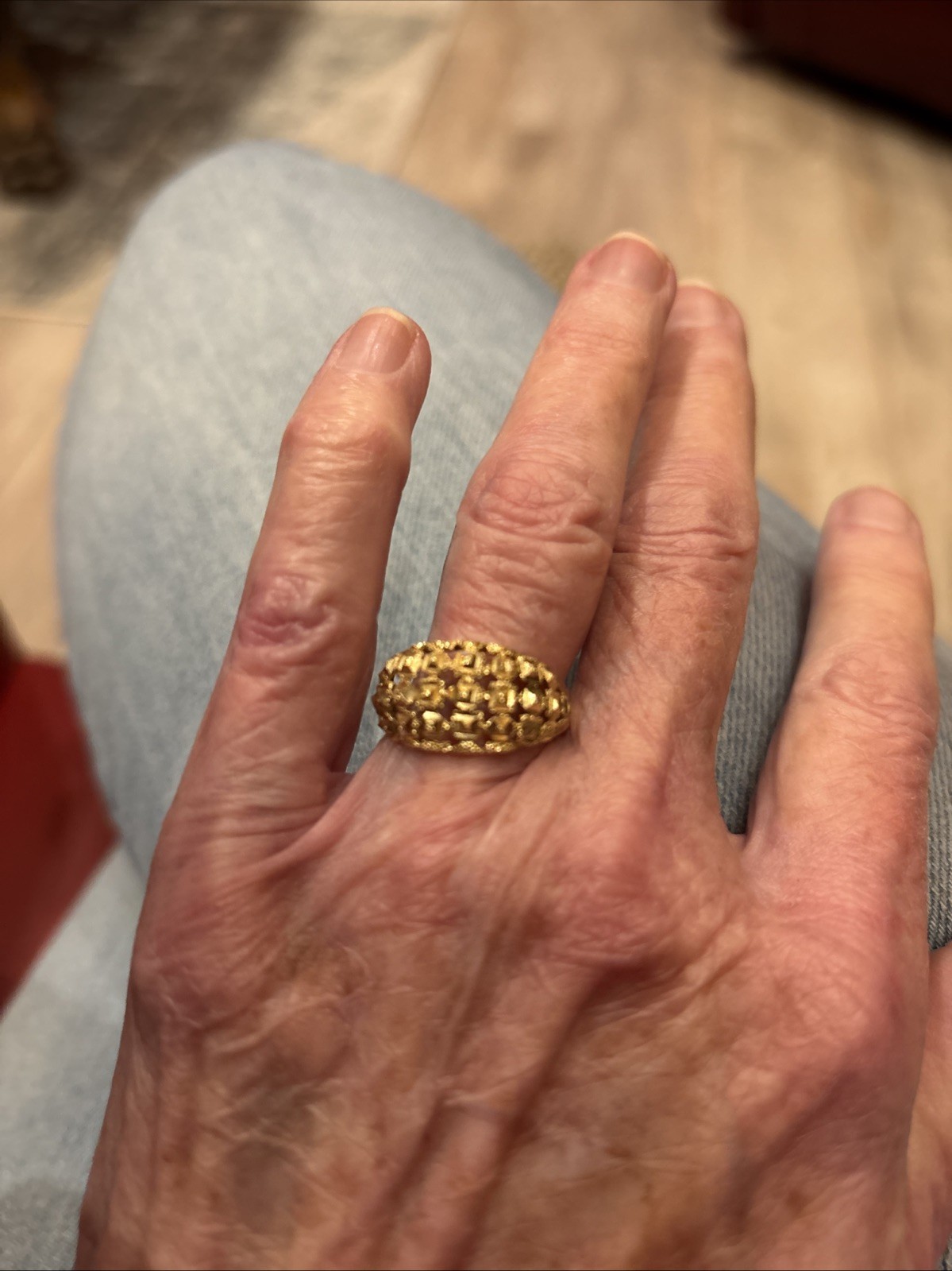 10k Solid yellow gold dome ring - image 5