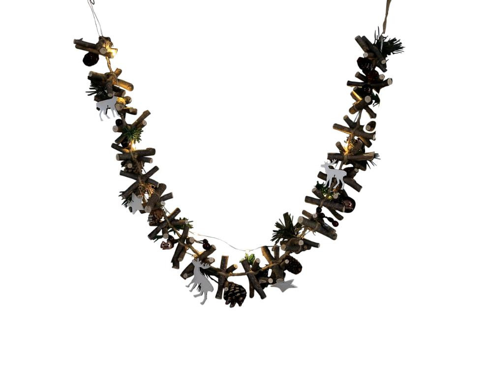 Christmas Decoration 100 cm Woodland Garland Deer Design Indoor Woodlodge