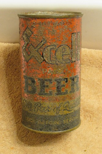 1930s EXCELL, O/I IRTP flat top beer can, Grace Bros, Santa Rosa, California