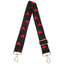 Purse Straps Replacement Crossbody 51 Inch Canvas Strap Black Heart