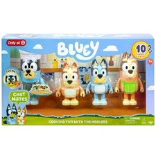 Moose Bluey Chat Mates Cooking Fun 4-Pack Talking Figures Playset