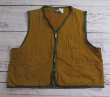 Vintage Saf-T-Bak Hunting Canvas Duck Brown Green Vest Men's XL