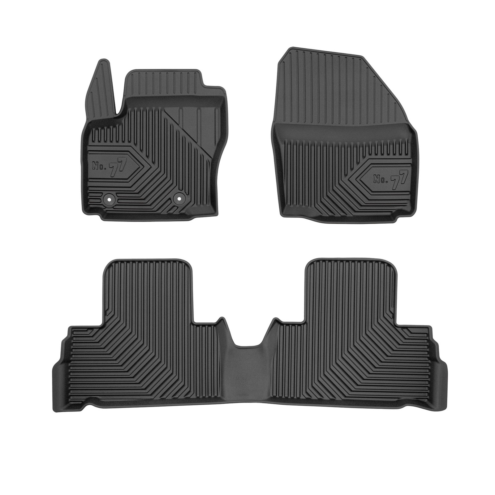 Tapis de sol pour Ford S-Max I 2006-2014 en TPE noir jeu de 3 pièces