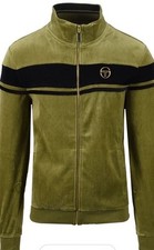 NEW Sergio Tacchini DAMARINDO Green/Navy Velour Tracksuit Jacket 3XL Ships USA 