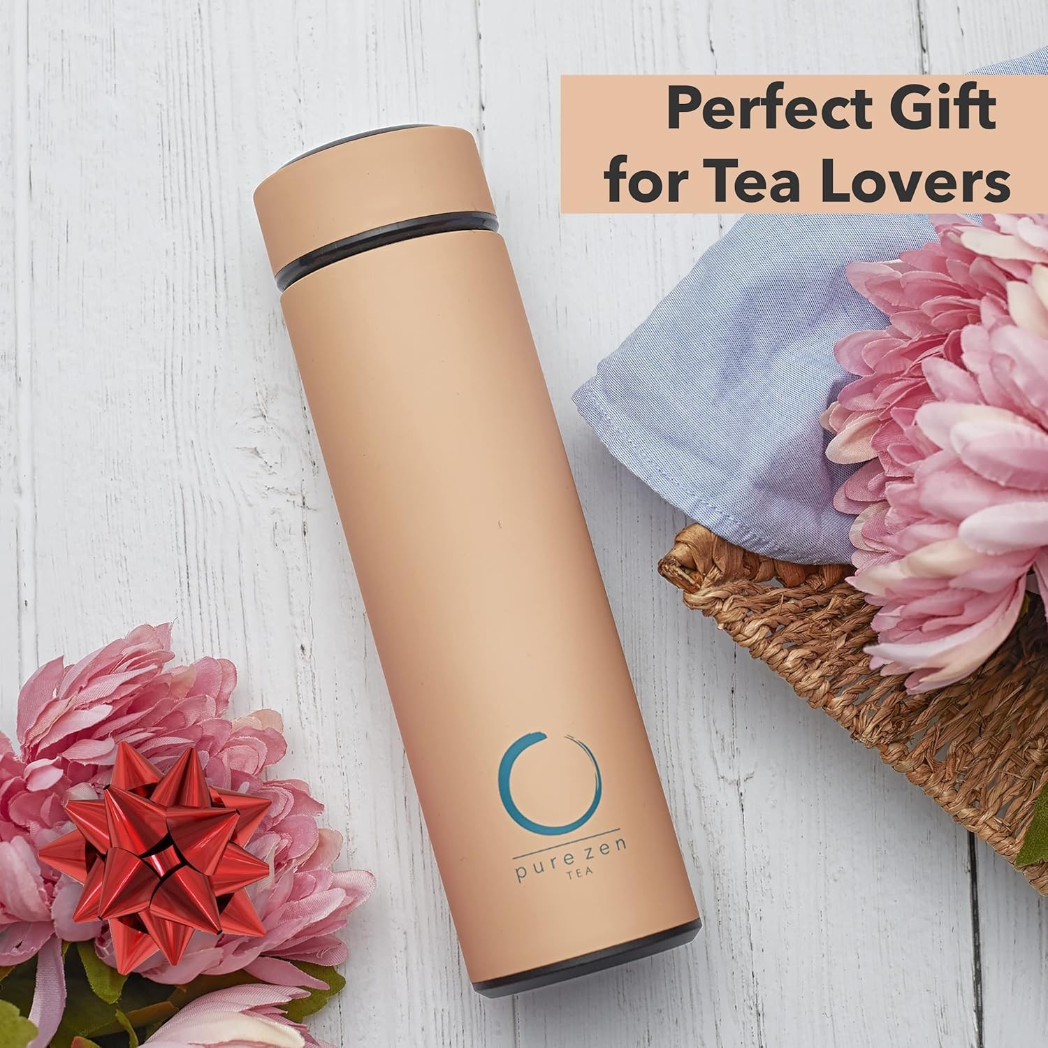 Thermos cup with tea strainer, suitable for hot and cold brewing