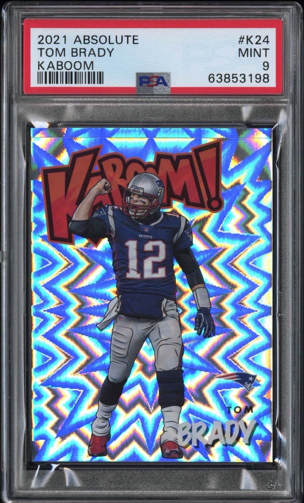 2021 Panini Absolute Tom Brady Kaboom #K24 Vertical PSA9 Case Hit