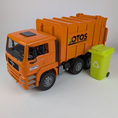 Bruder Man TGA 41.440 LOTOS Orange Recycling/Garbage Truck - Good Condition