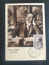 Carte Maximum 1er Jour 1956 Timbre Maurice Barrès N° 1070 Oblitéré Charmes 