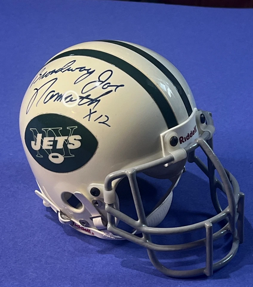 Broadway Joe Namath Signed NY Jets Mini Football Helmet JSA COA CI09641 - Image 2 of 4
