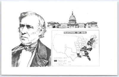 Zachary Taylor 1848 Presidential Election Map U.S. Capitol Postcard