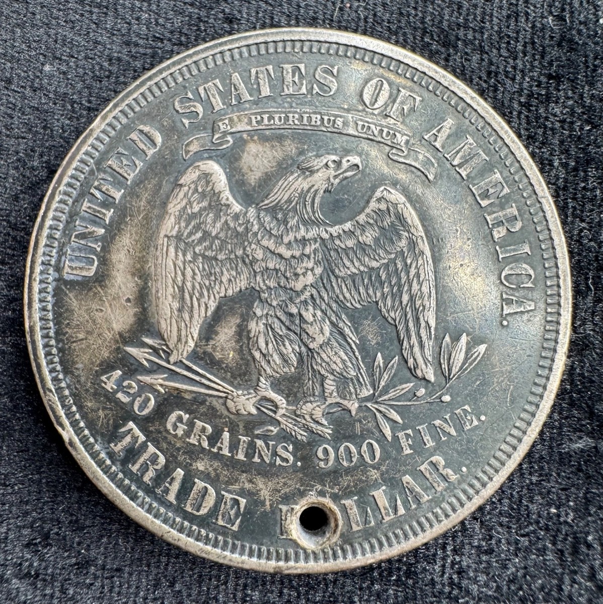1876-P Trade Dollar, 420 Grains. 900 Fine. Original Luster, Neatly
