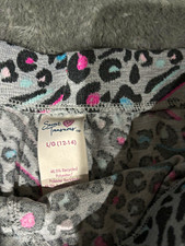 Secret Treasures Girls L Gray Leopard Print Sleep Shorts Recycled Polyester