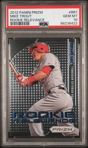 PSA 10 GEM MT 2012 PANINI PRIZM ROOKIE RELEVANCE MIKE TROUT RR1 86238422  .....