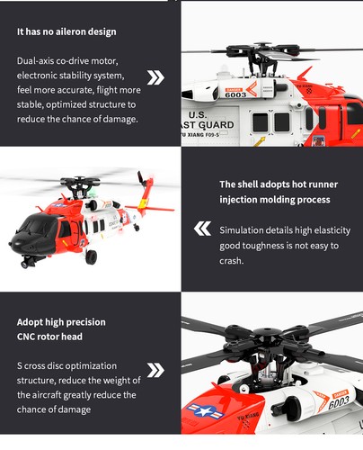 Yuxiang F09S RC Helicopter 2.4G 6CH Gyro GPS Optical Flow Positioning 100V-240V - Picture 16 of 18