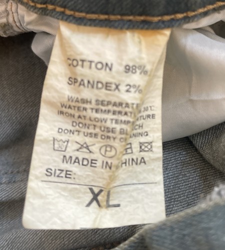 Vintage hellblaue Bootcut-Jeans Used-Look hoher Bund Damengröße 36 x 30 (XL) - Bild 4 von 4
